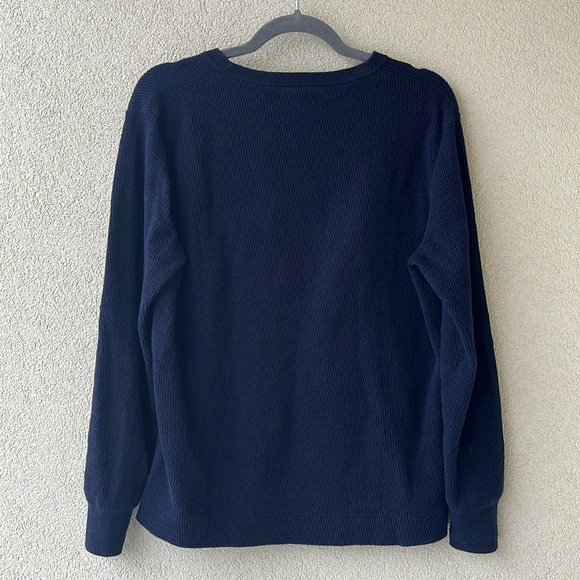 J.Crew Navy Blue Textured Lightweight Crewneck Cotton Sweater - Picture 1 of 4